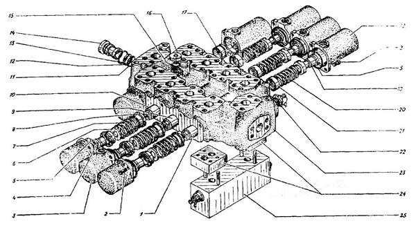 Рис.1.Схематическое изображение гидрораспределителя ГГ432Б-03/04