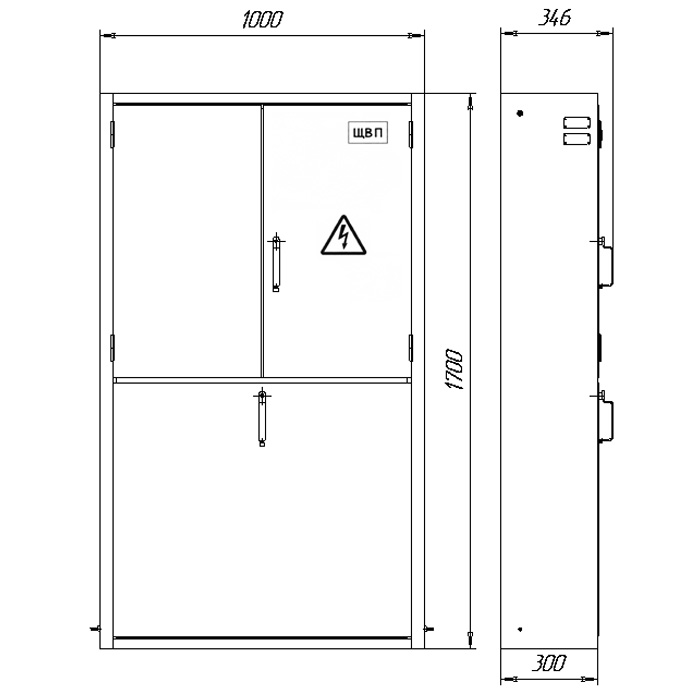 Габариты щита ЩВП
