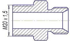 Схематическое изображение штуцера фланца НШ-10 (М20х1,5)