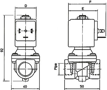 Рис.1. Чертеж клапана электромагнитного 21H8KB120